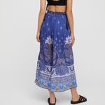 Free People  Gold Dust Blue Wide-Leg Pants Photo 1