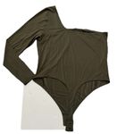 Lululemon Wundermost Ultra-Soft Nulu Long-Sleeve One-Shoulder Bodysuit Green XL Photo 6