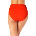 Anne cole  Bikini Bottom Convertible High Waist Shirred Spice Red L Photo 1
