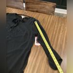 Draper James  Ladies Tie Neck Flounce Shift chiffon Long Sleeve Mini Dress xL Blk Photo 5