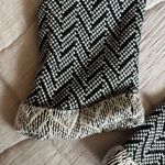 Amour Vert  Darcy Chevron Black and White Organic Cotton Open Cardigan Jacket Photo 3