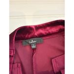 Lulus  Chic Splendor Wine Red Velvet Pleated High-Rise Wide-Leg Pants Size 12 Photo 6
