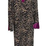 Velvet Housedress Women's Size M Vintage Zebra Print Dress Pink Size M Photo 0