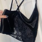 Forever 21 Black Velvet With Lace Top Photo 2