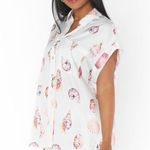 Show Me Your Mumu Day Dream PJ Top In White Shell Luxe Satin Photo 4
