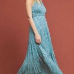 Maeve  Anthropologie Mabel Maxi Dress Tiered Teal Vacation Resortwear Summer Photo 5