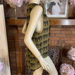 Forever 21 OLIVE GREEN & BLACK ELEPHANT PRINT HIGH LOW SHEER TUNIC (S) Photo 3