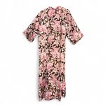 Floral Rose Brown Satiny Vintage Robe Kimono size Small Photo 1