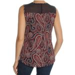 Tommy Hilfiger Navy Paisley Crew Neck Sleeveless Blouse Photo 1