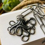 Handmade Octopus Paper Link Pewter Link Chain Necklace Photo 4