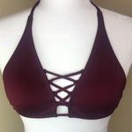 Mossimo Halter Swim Bikini Top Maroon Size SMALL Photo 0