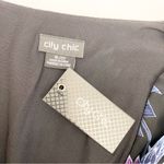 City Chic Wrap Vine Mini Flutter Sleeve Belted Dress: Black Waterlily Vine Photo 13