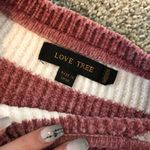 Love Tree Chenille Pink And White Stripped Sweater Photo 4