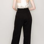 High Waisted Gold Buckle Wide Pants in Black Size L Photo 3