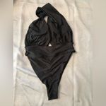 NWT Black One Piece One Shoulder Swimsuit Bathing Suit Sz L Size L Photo 2