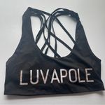 Black Luvapole Pole Dance Fitness Strappy Sports Bra Size M Photo 3