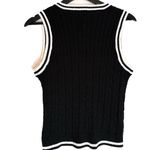 Summerland Black Cable Knit Sweater Vest Preppy Old Money Aesthetic | Size Large Photo 5