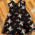 Lulus black mini embroidered sheer overlay dress floral small‎ EUC wedding Pink Photo 0