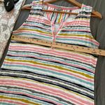 Talbots  Painterly Stripe Henley Midi Dress. Size Medium. Photo 9