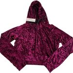 LF  Emma & Sam Hoodie Women Small Red Velvet Soft‎ Crop Knit Pullover Sweater Photo 1