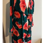 Her Clothing Maxi Floral Kimono Top Medium Green Photo 1