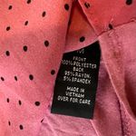 Iz Byer Rosy Pink Black Polka Dot Zip Neck Sleeveless Blouse Tank Top Med Photo 6