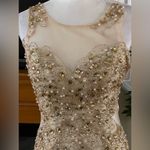 Jovani  Gold Sequined Mermaid Prom Dress Size 4 Princess Shimmering Glam Goddess Photo 2