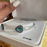 Kohls Kohl’s Genuine Marcasite Silver Plated Open Bangle Bracelet Photo 6