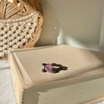 Pink & Black Glam Ring Vintage “Nevaeh” Sparkly Girly Feminine Statement Jewelry Photo 1