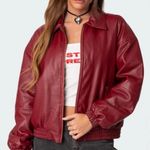 Edikted Halley Faux Leather Bomber Jacket size small Photo 2