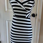 Say What? Black White Stripe Dress Knit Womens M New Summer Photo 4