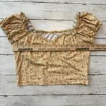 *Women's Size Small Floral Puff Sleeve Crop Top Summer Spring Chic Yellow Photo 6