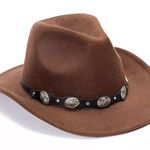 Vince Camuto  Felted Brown Cowboy Hat with Conch Belt Photo 0
