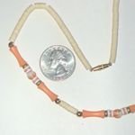 Elegant Vintage Cream and Orange Beaded Boho Necklace Photo 2