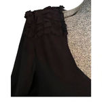 SFERA PERFECT BLACK DRESS MIDI LONG SLEEVE RUFFLE‎ SHOULDER DETAIL SIZE SMALL Photo 2