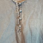Jane and Delancey Shirt Top 1X Lyocell Denim Light Blue Chambray Short Sleeve Photo 3