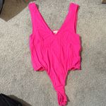 Pilcro  Anthropologie NWT Deep V Pink Bodysuit XS Photo 3