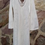 Commense Cover Up Long Sleeve Open Back Long Dress size Xl White Photo 2