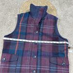 Woolrich  Women’s Wool Blend Plaid Vest Full Button Academia in Purple Navy L Photo 9