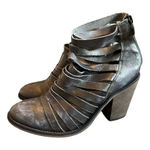 Free People Hybrid Metallic High Heel Booties Strappy Round Toe Size 39 EU 8.5 Photo 0