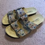 EUC Strap Candles Buckle Euro 40 US women’s 9.5 Tile Print vero cuoio Tan Photo 0