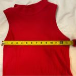 SheIn Red Sleeveless Ribbed Mock Turtleneck Tank L Corporate Siren Cherry Girl Photo 3