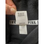 Victoria's Secret PINK CROPPED HOODIE VELVET LOGO LONG SLEEVE BLACK SZ S Photo 4