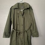 Banana Republic  Green Trench Coat Size Large Petite Photo 3