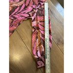 Sunny Leigh Top Womens Size M Retro Floral Long Sleeve V Neck Pleated Ruffles Photo 10