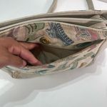 Vintage SAS Handsewn Shoulder Bag Purse Shoes Sparkly Tapestry Leather Trim Boho Tan Photo 3