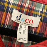 Denim & Co Red Cotton Stretch Collared Plaid Detail Quarter Zip Pullover Size L Size L Photo 9