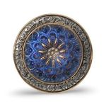 Amy Kahn Russell Bronze Art Deco Ring | Unique Statement Piece Blue Size 8 Photo 0