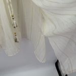 Club Z Collection Ivory Gold Metallic Stripe Swim Coverup Boho Tassel Size 2X Photo 6