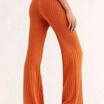 Free People Orange Keep It Real Ribbed Flare Pant Sz M Photo 12